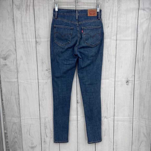 Levi's 721 High Rise Skinny Jeans Womens Size 27x31 Distressed Medium Wash - Picture 2 of 12